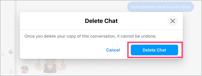 permanently delete an archived message in messenger