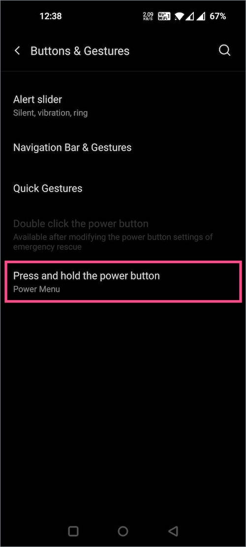 change power key function on OnePlus