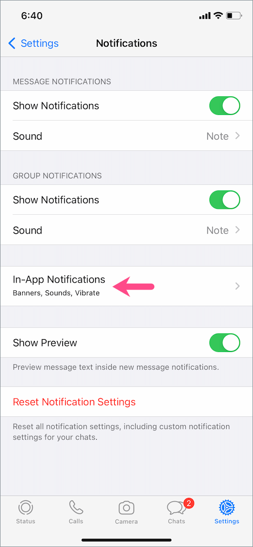 how to turn off conversation tone in whatsapp for iphone 11