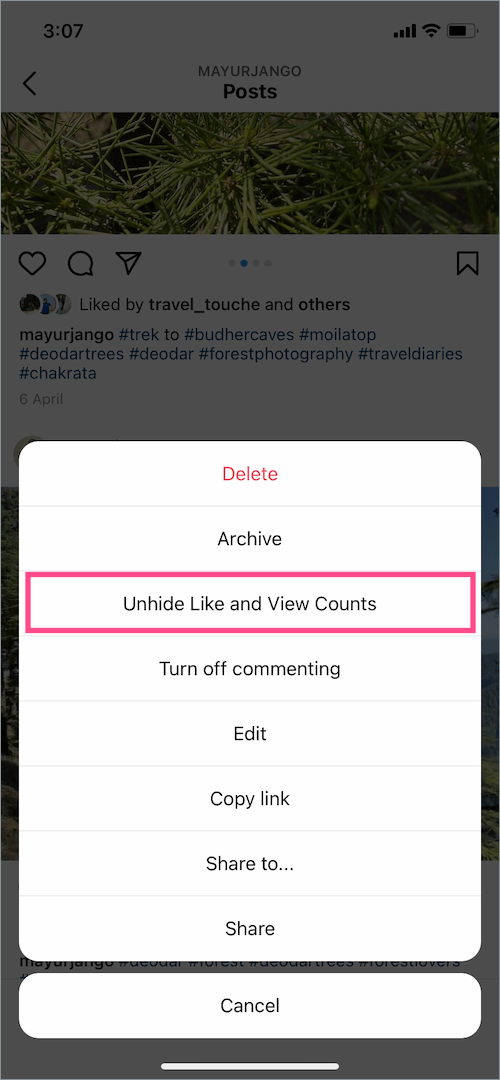 how to unhide my like count on instagram