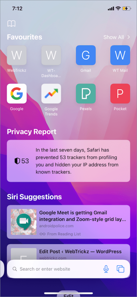 how to open private browsing in safari 12.0.3