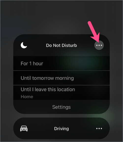 turn on dnd in iOS 15 from Control Center