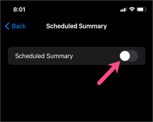 how to enable notification summary on iPhone