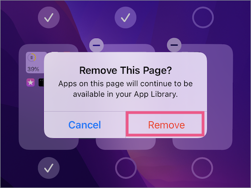remove app pages in iOS 15