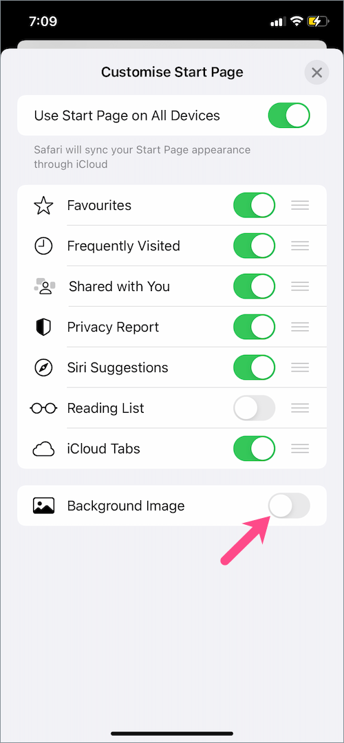how to set background image in safari on iOS 15