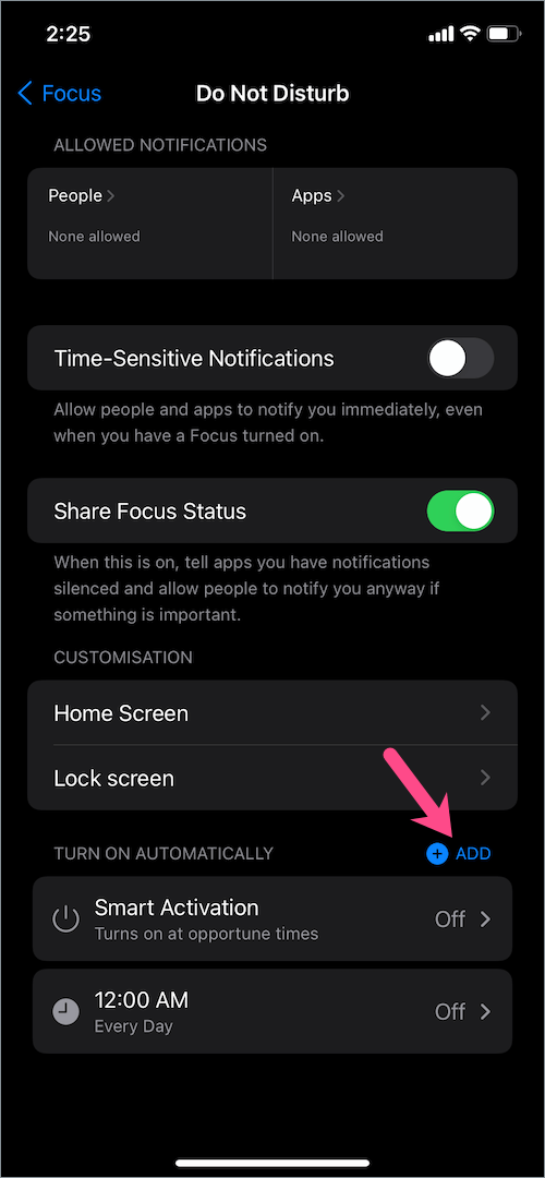 how to turn on DND automatically for certain apps