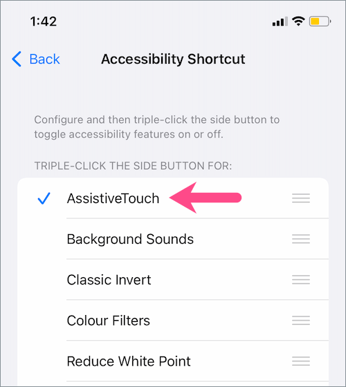 shortcut to quickly enable or disable the floating home button on iPhone