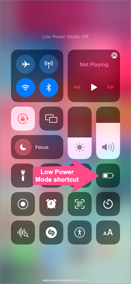 how to add low power mode to your swipe down on iPhone