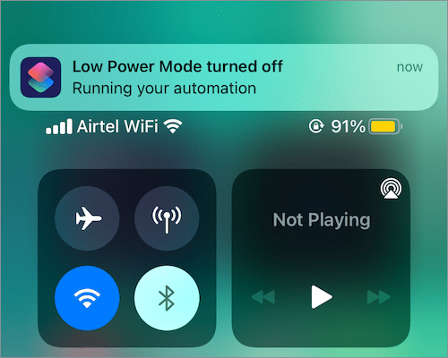 automatically turn on low power mode on iPhone