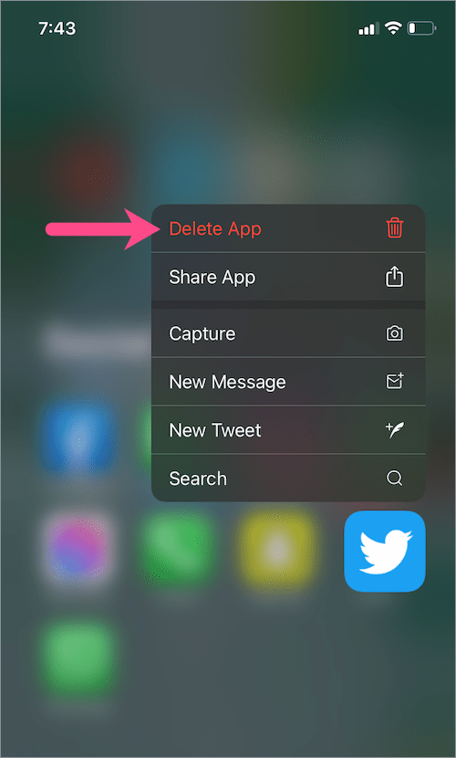 How to delete an app that is hidden from home screen on iPhone