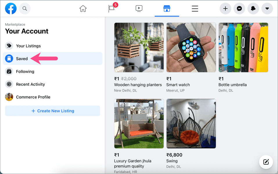 How to See Saved Items on Facebook Marketplace