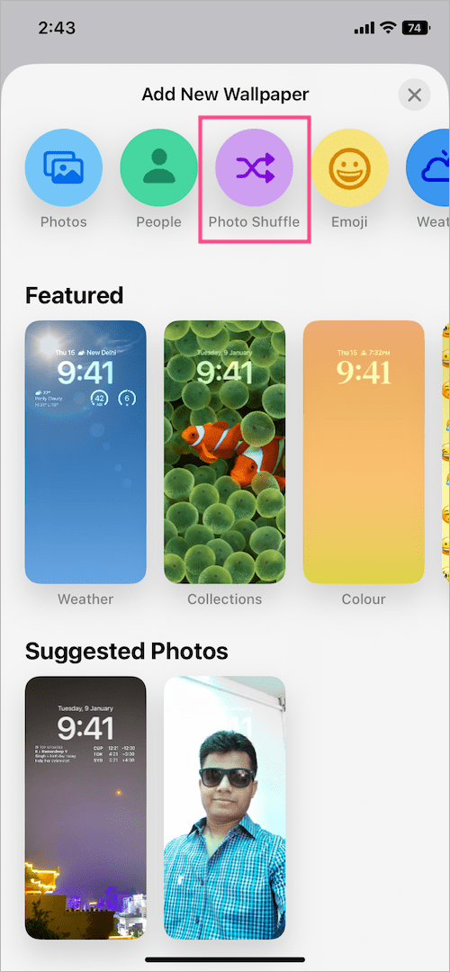 shuffle lock screen wallpapers on ios 16