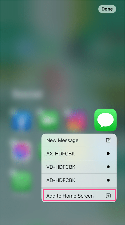 put message icon back on iPhone Home Screen in iOS 14