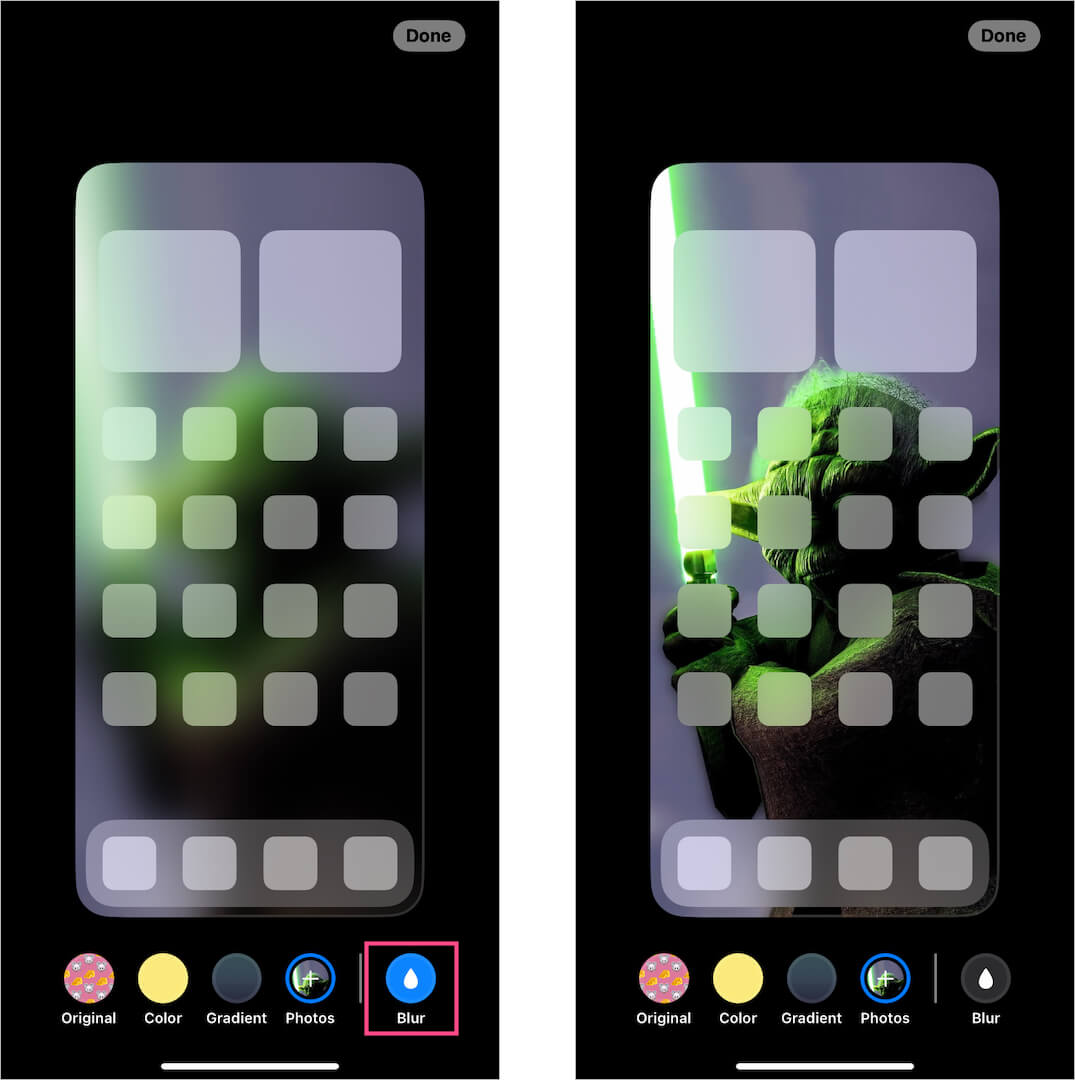 how to unblur home screen in ios 16