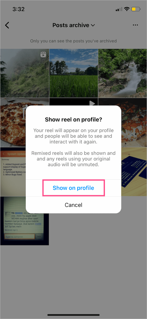 how to move instagram reel out of archive