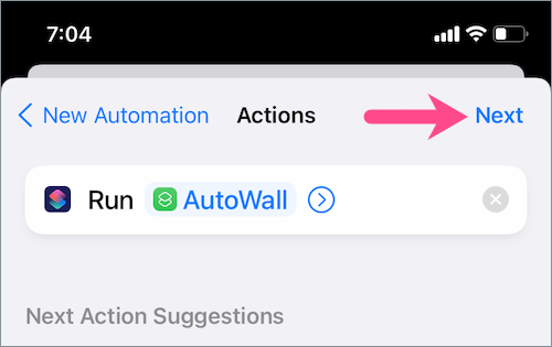 how to set up autowall shortcut on iPhone