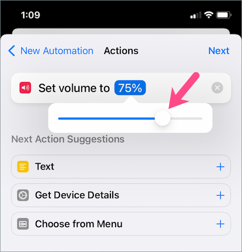 set volume shortcuts automation