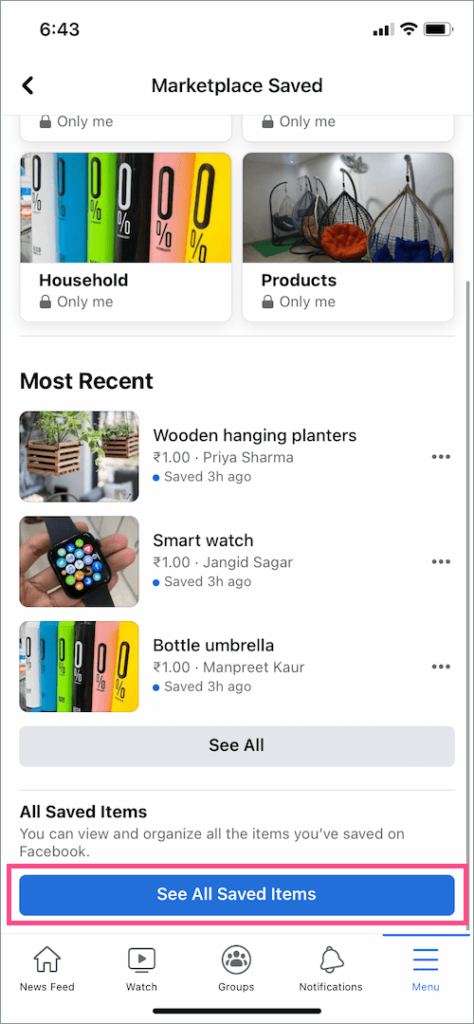 How to See Saved Items on Facebook Marketplace