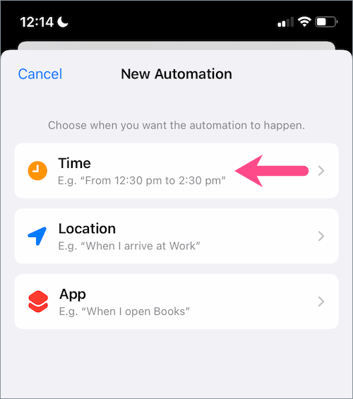 add dnd automation in iOS 15