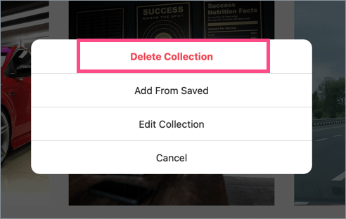 how to delete saved collections in instagram on computer
