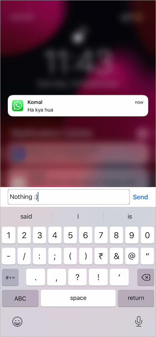 how to reply to WhatsApp messages on iPhone lock screen