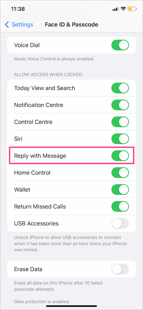unable to reply to a message from Lock Screen on iOS