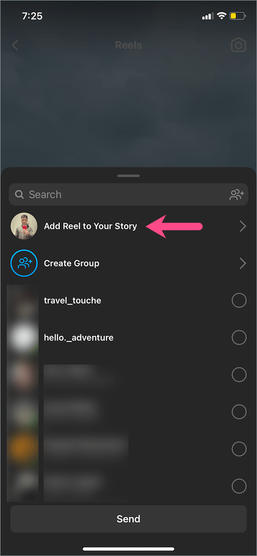 how to add reel to Instagram story