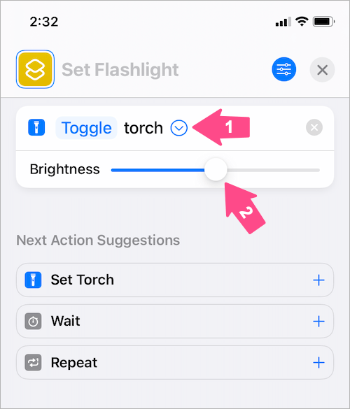 set torch default brightness