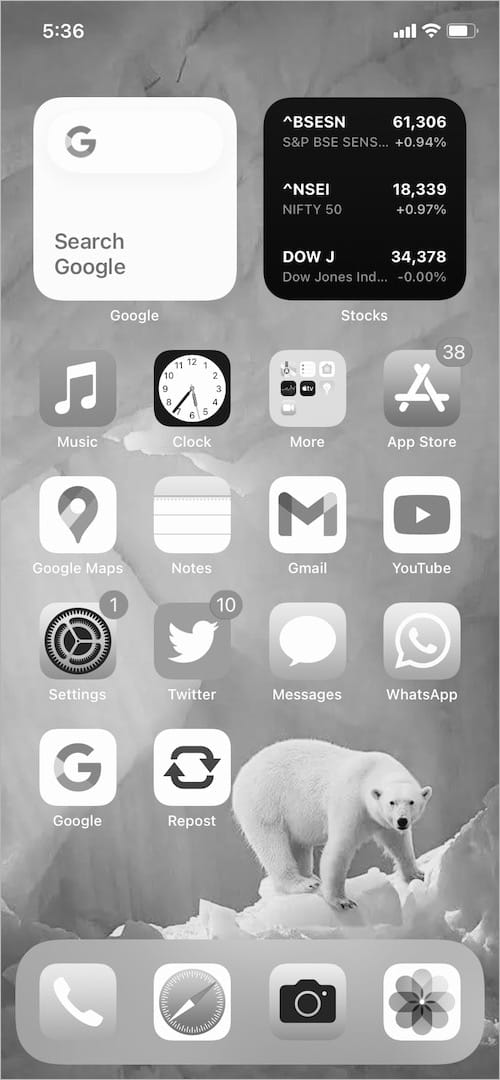 grayscale mode iphone