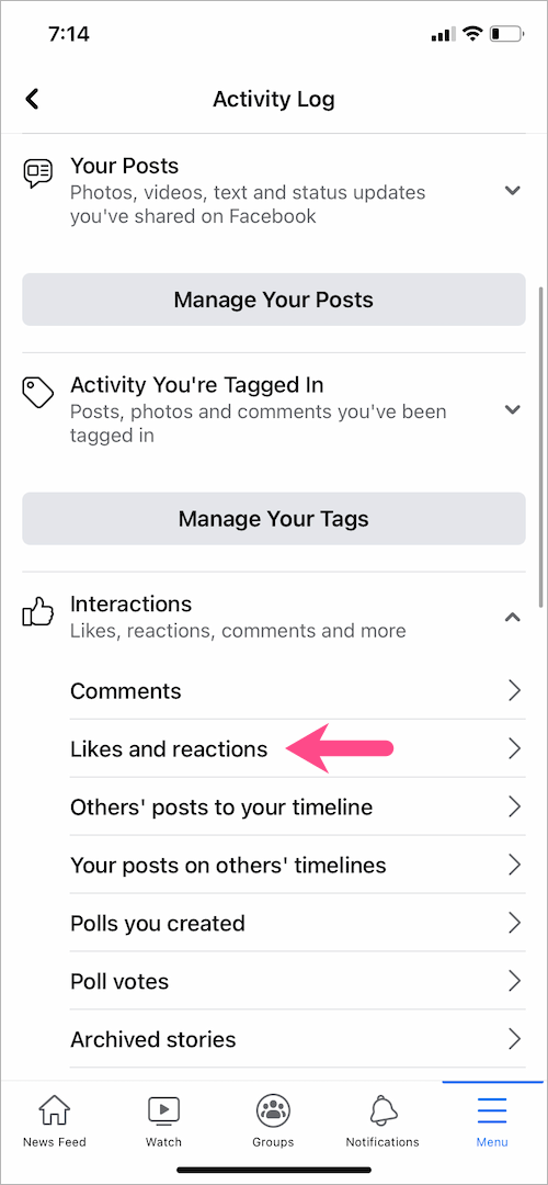 how to view my liked reels on facebook