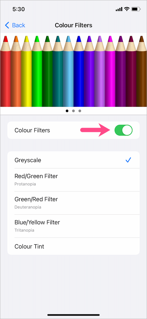 how to turn off grayscale on iPhone
