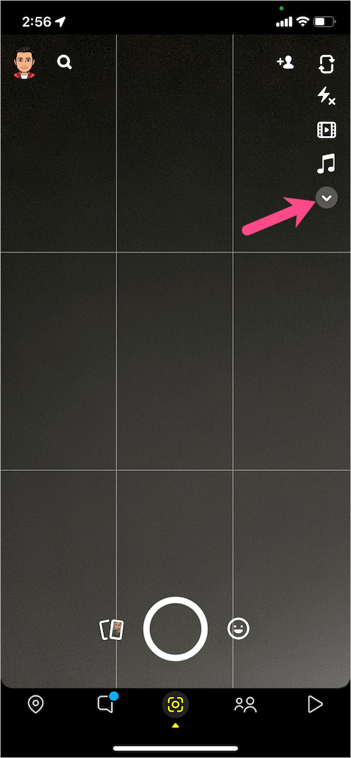 chế độ lấy nét trong snapchat trên iPhone
