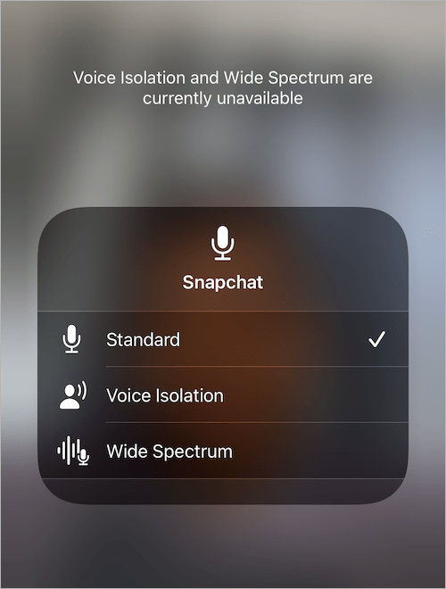 chế độ mic snapchat trong iOS 15