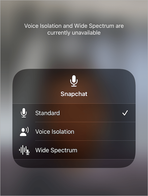 snapchat mic mode in ios 15