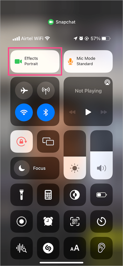 turn on or off snapchat effects in ios 15