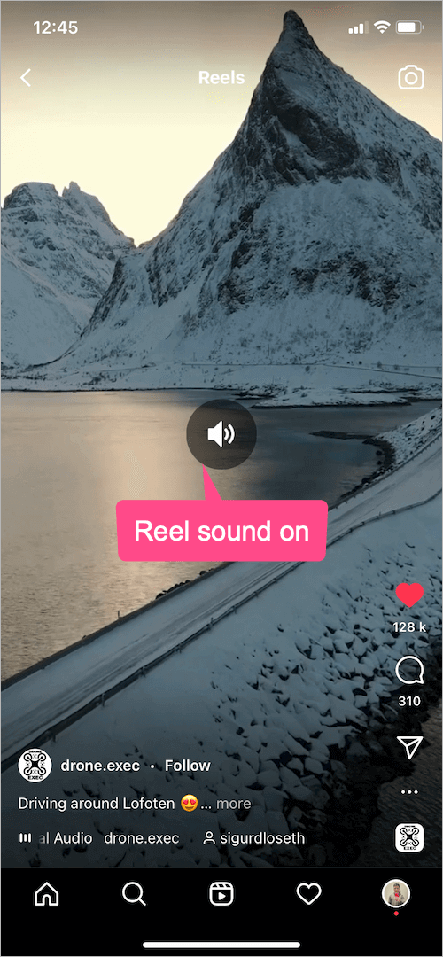 how to turn on sound in reels on instagram
