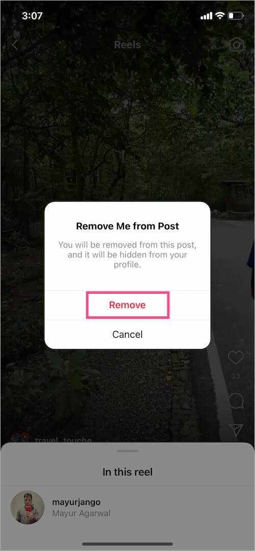 how to untag yourself from an instagram reel