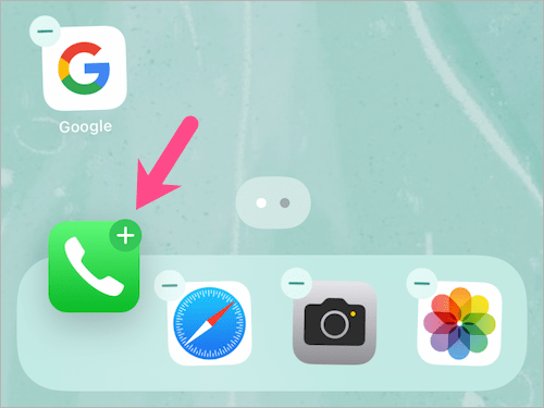 add phone app to bottom of iPhone in the Dock