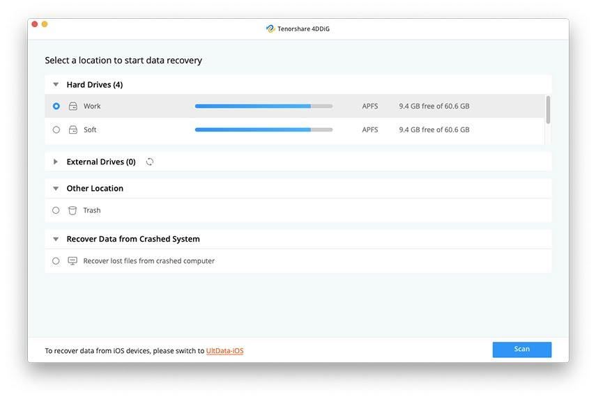 select disk in Tenorshare 4DDiG