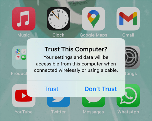 trust this computer prompt on iPhone