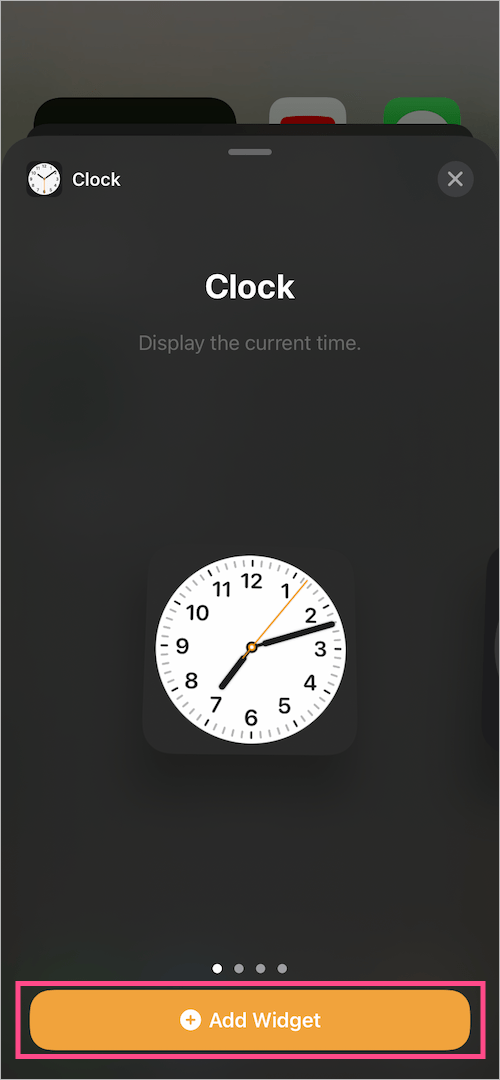 add analog clock widget to iphone home screen