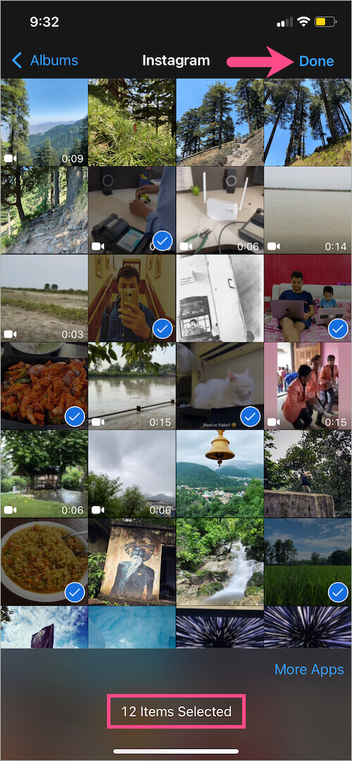 bulk select photos in whatsapp on iphone