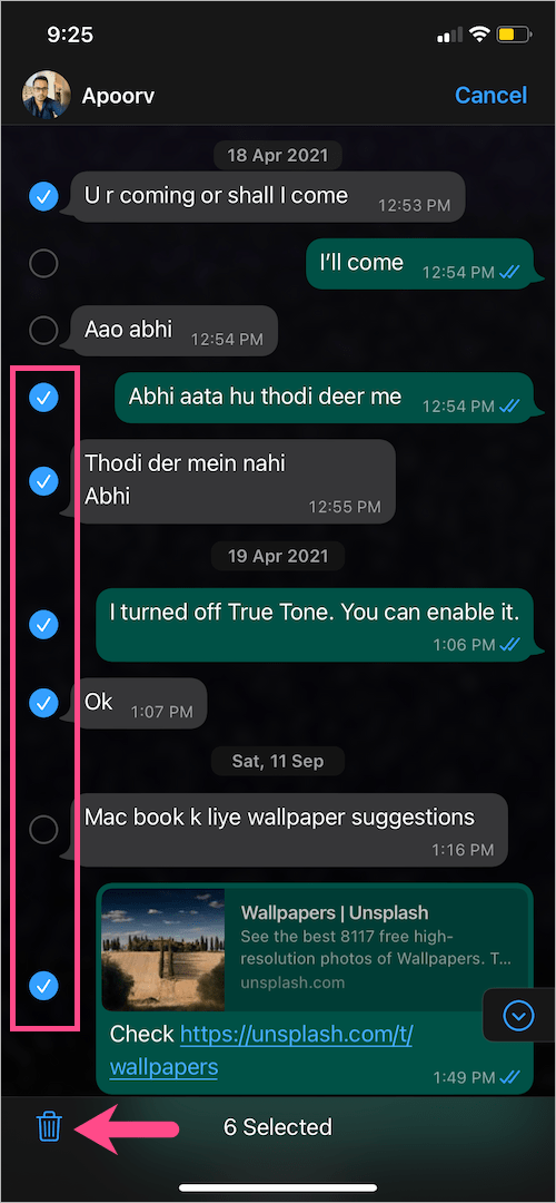 How To Select Multiple Messages And Photos In WhatsApp On IPhone