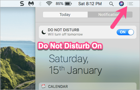 notification center icon on mac