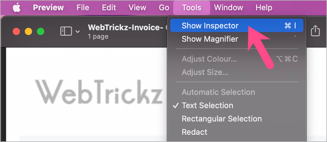 check pdf permissions available using show inspector in preview on mac