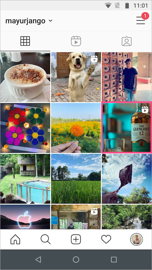 instagram add reel back to profile grid