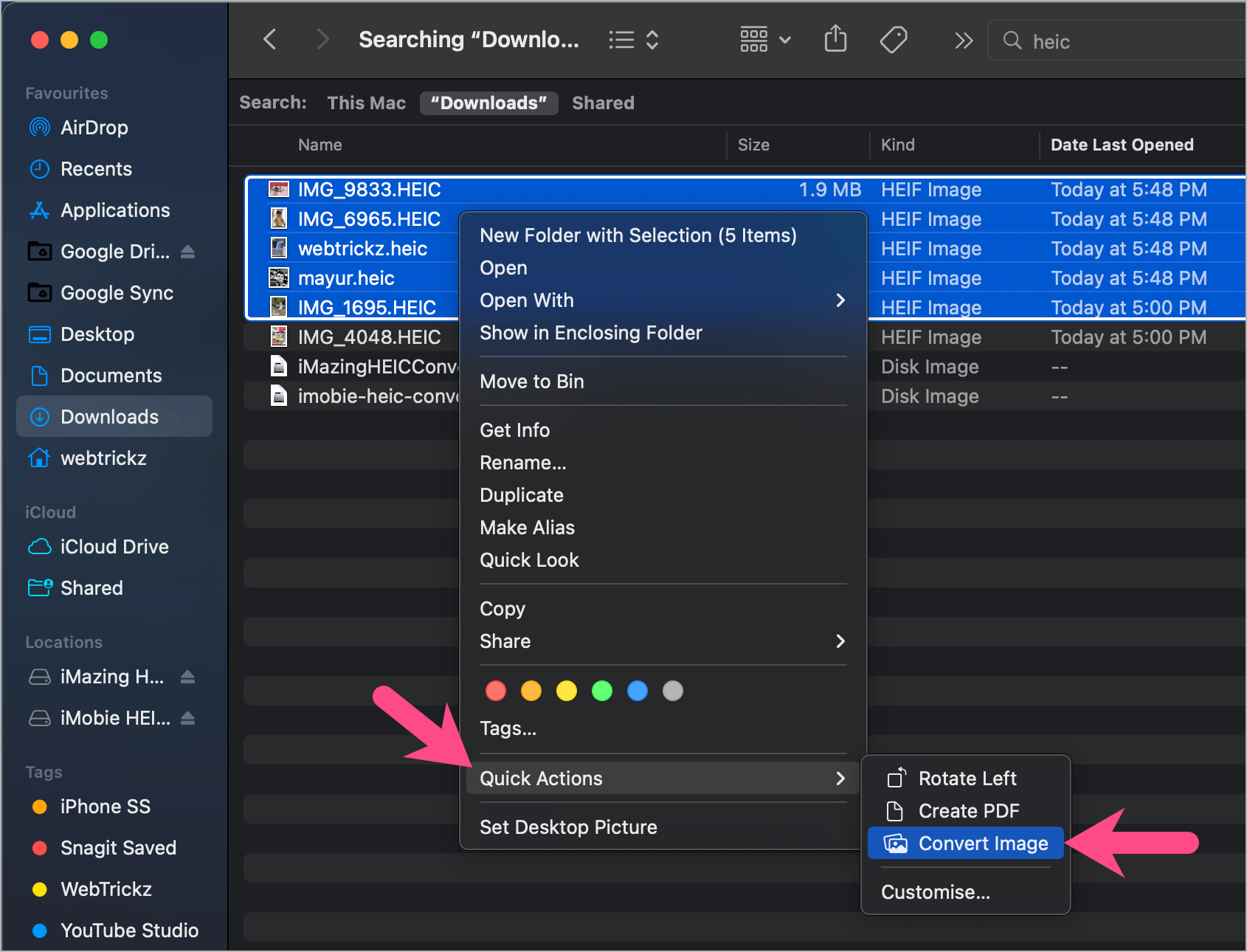how to convert heic to jpg using quick action on mac monterey