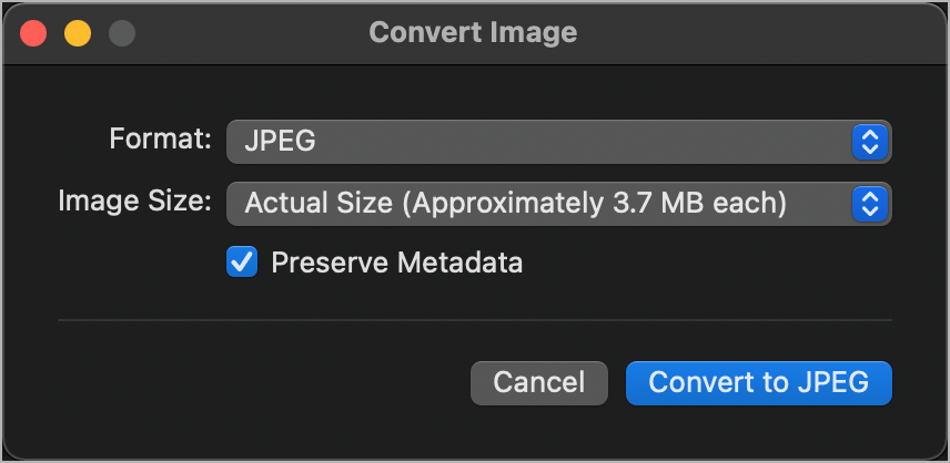 how to convert heic to jpg on mac without preview