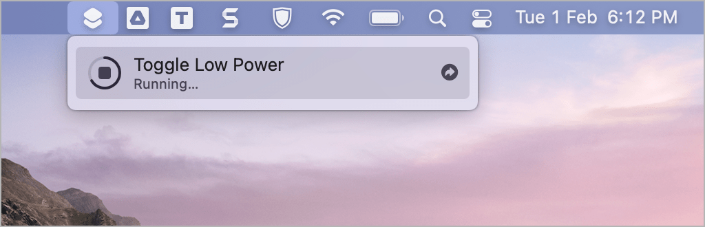 shortcut to quickly enable or disable low power mode on macos monterey