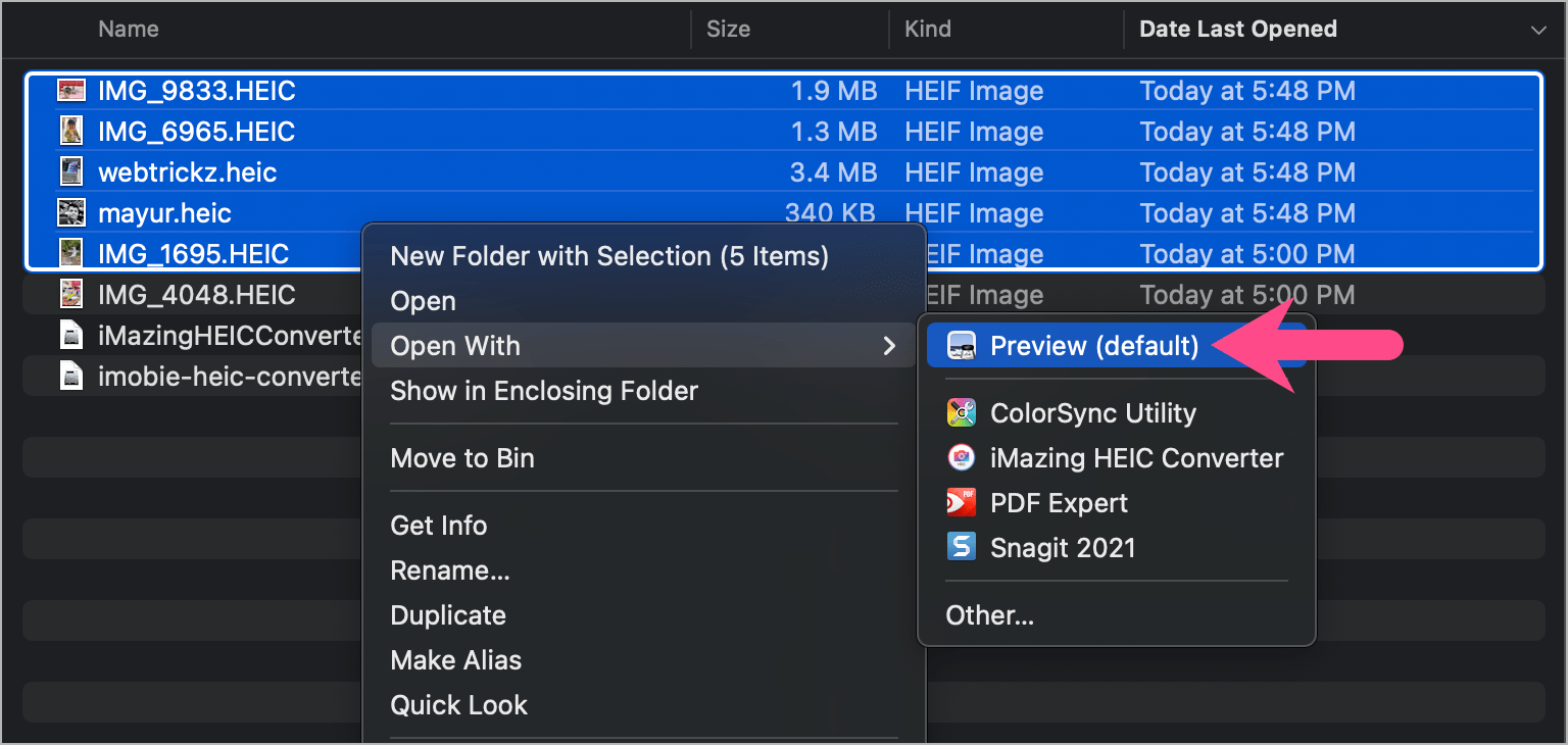 open multiple files with preview on macos